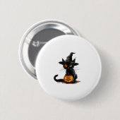 Cat Pumpkin Halloween Button (Vorne & Hinten)