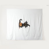 Cat Pumpkin Halloween Wandteppich (Vorderseite (Horizontal))
