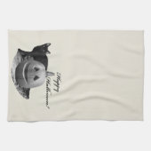 Cat & Pumpkin Happy Halloween Geschirrtuch (Horizontal)