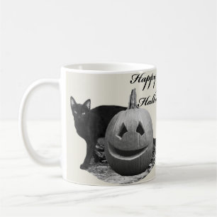 Cat & Pumpkin Happy Halloween Kaffeetasse
