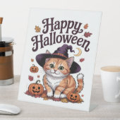 Cat Pumpkin Happy Halloween Sockelschild (In Situ)
