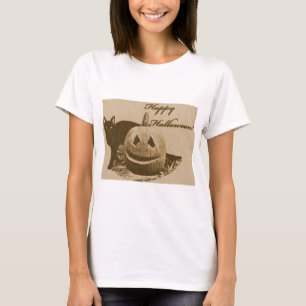 Cat & Pumpkin Happy Halloween T - Shirt