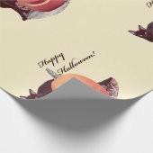 Cat & Pumpkin Happy Halloween Wrapping Paper Geschenkpapier (Ecke)