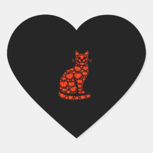Cat Pumpkin Kürbislaterne Halloween Mens Womens K Herz-Aufkleber