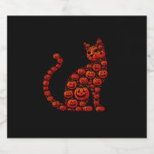 Cat Pumpkin Kürbislaterne Halloween Mens Womens K Schaumweinetikett (Einzelnes Label)
