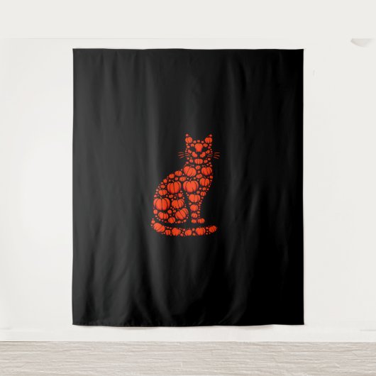 Cat Pumpkin Kürbislaterne Halloween Mens Womens K Wandteppich (Vorderseite)