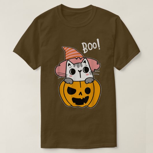 Cat Pumpkin Lazy Halloween Kostüm Niedlich Kitty K T-Shirt (Design vorne)