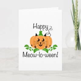Cat Pumpkin Meow-lo-ween Halloween Card - Leere Karte