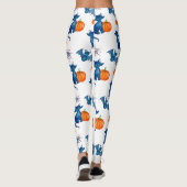 Cat Pumpkin Pattern White Halloween Leggings (Rückseite)
