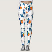 Cat Pumpkin Pattern White Halloween Leggings (Vorderseite)