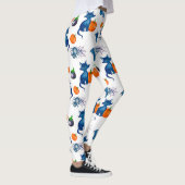 Cat Pumpkin Pattern White Halloween Leggings (Rechts)