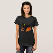 Cat Pumpkins Fall Erntedank Halloween-Kostüm T-Shirt (Vorne ganz)