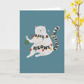 Cat Pun: Schöne Weihnachten Karte (Gelbe Blume)