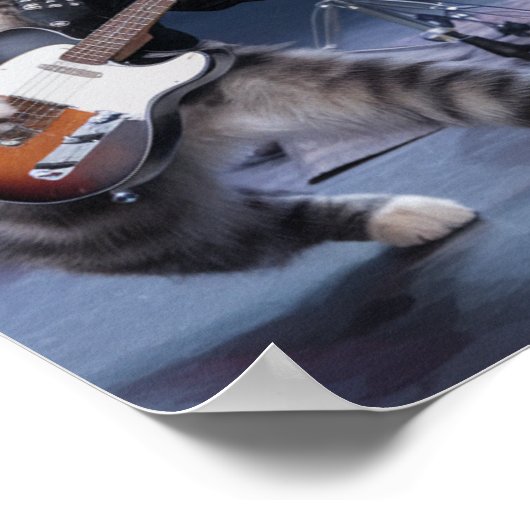 Cat Punk Rock Band Poster (Ecke)