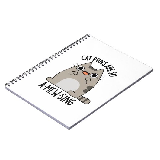 Cat Puns ARe So A-mew-sing Funny Animal Pun Notizblock (Linke Seite)