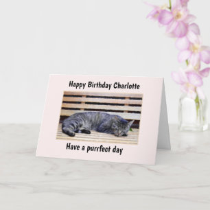 Cat Purfect Day Birthday Card anpassbar Karte