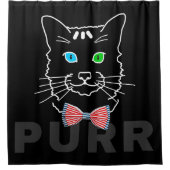 Cat Purr Dark Duschvorhang (Vorderseite)