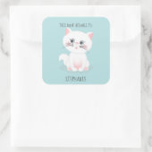 Cat Purr-fect Day Dieses Buch gehört Quadratischer Aufkleber (Tasche)