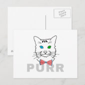 Cat Purr Postkarte (Vorne/Hinten)