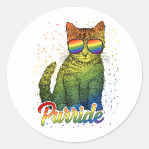 Cat Purride LGBT Runder Aufkleber