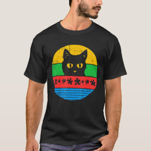 Cat Puzzle Piece Autismus Aufmerksamkeit Retro Kit T-Shirt