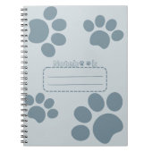 Cat Pws Bluegray Tagebuch Notebook (Vorderseite)
