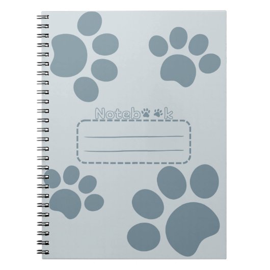 Cat Pws Bluegray Tagebuch Notebook (Vorderseite)