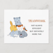 Cat Pyramid - Cats Teamwork Zitat Postkarte (Vorderseite)