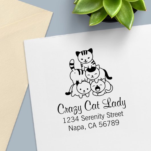 Cat Pyramid - Crazy Cat Lady Address Permastempel