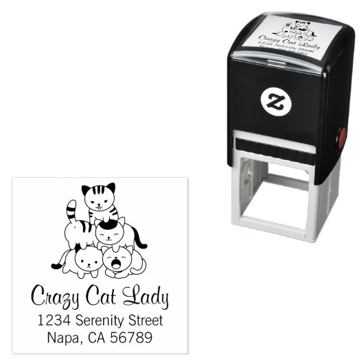 Cat Pyramid - Crazy Cat Lady Address Permastempel (Beispiel)