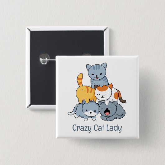 Cat Pyramid - Group of Cats Button (Vorne & Hinten)