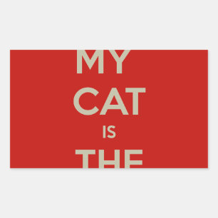 Cat Qoute Rechteckiger Aufkleber