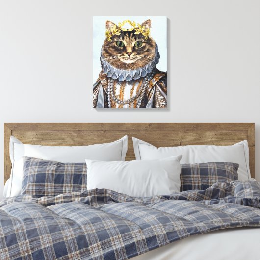 Cat Queen Leinwanddruck (Insitu (Schlafzimmer))