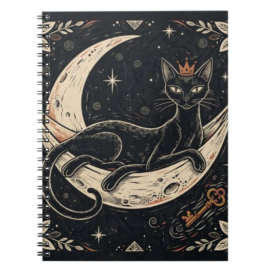 Cat Queen Moon Hammock Notebook Notizblock (Vorderseite)