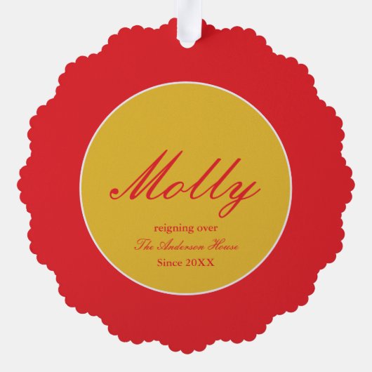 Cat Queen Ornament Karte (Rückseite)