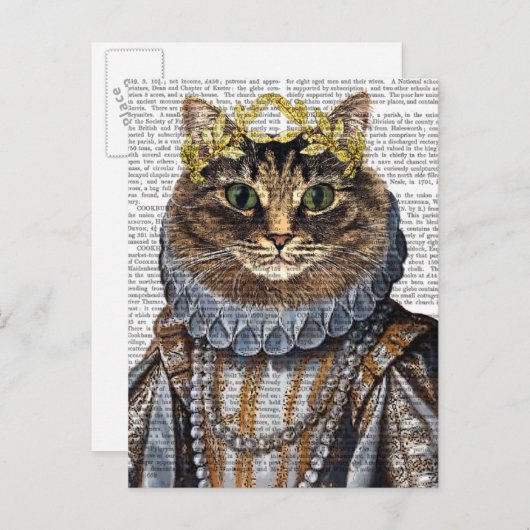 Cat Queen Postkarte (Vorne/Hinten)
