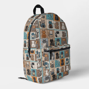 Cat Quilt Design Bedruckter Rucksack