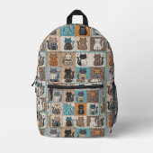 Cat Quilt Design Bedruckter Rucksack (Vorderseite)