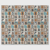 Cat Quilt Design Geschenkpapier (Flach)