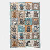 Cat Quilt Design Geschirrtuch (Vertikal)