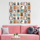 Cat Quilt Design Leinwanddruck (Insitu (Wohnzimmer))
