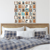 Cat Quilt Design Leinwanddruck (Insitu (Schlafzimmer))