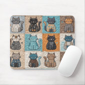 Cat Quilt Design Mousepad (Mit Mouse)