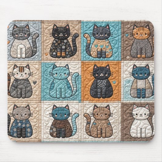 Cat Quilt Design Mousepad (Vorne)