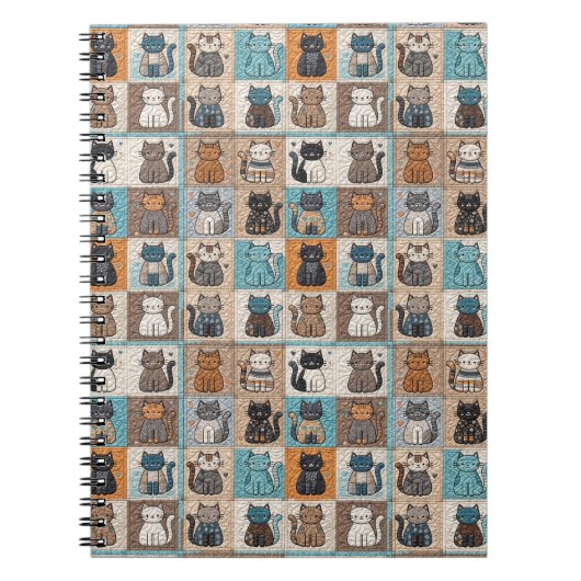 Cat Quilt Design Notizblock (Vorderseite)