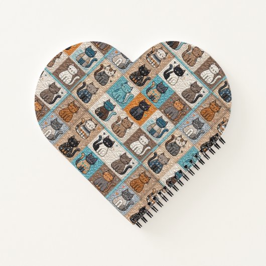 Cat Quilt Design Notizblock (Rückseite)