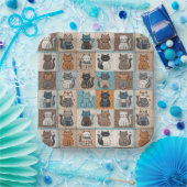 Cat Quilt Design Pappteller (Party)