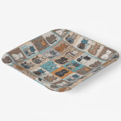 Cat Quilt Design Pappteller (Gewinkelt)