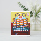 Cat Quilt Postkarte (Stehend Vorderseite)
