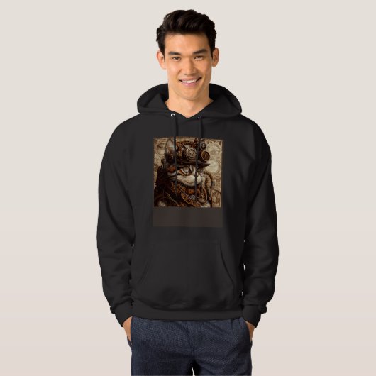 Cat Quilting Steampunk Hoodie (Vorne ganz)